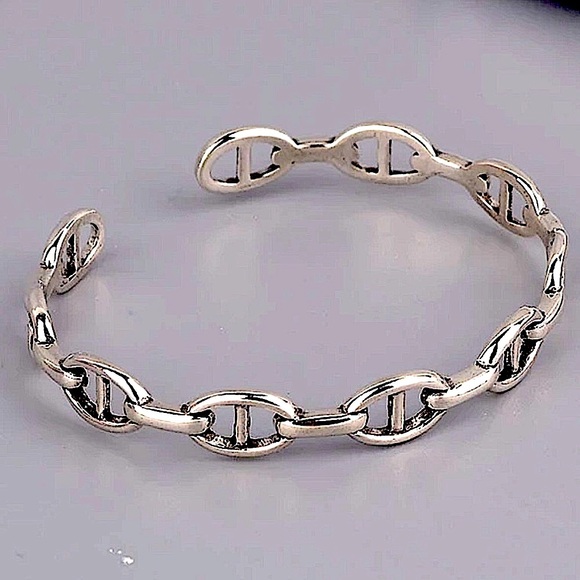 Sterling Silver Mariner Bangle Cuff Bracelet - Picture 3 of 13